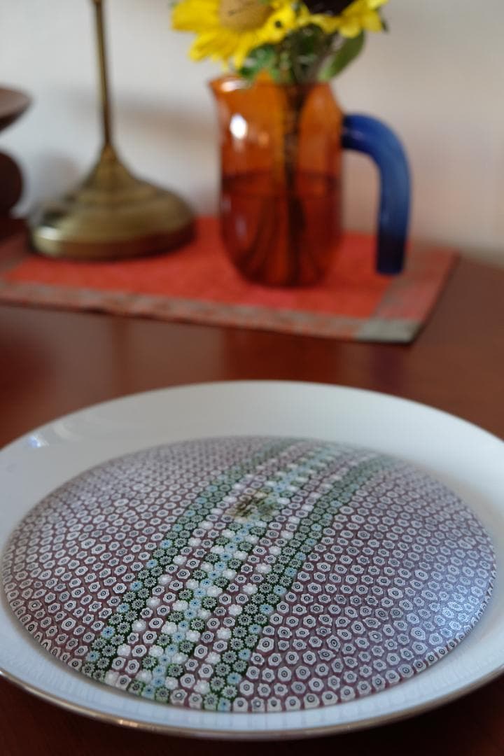 ヴェネチアングラス ミルフィオリ プレート お皿 皿 江波冨士子 花瓶 舩木倭帆