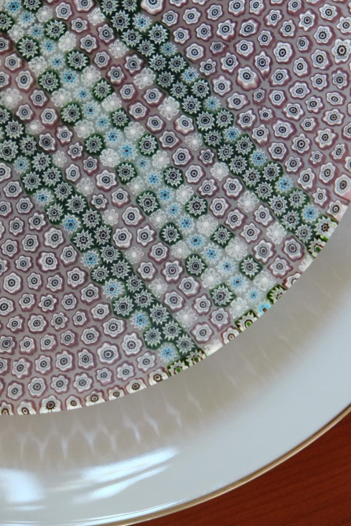 ヴェネチアングラス ミルフィオリ プレート お皿 皿 江波冨士子 花瓶 舩木倭帆