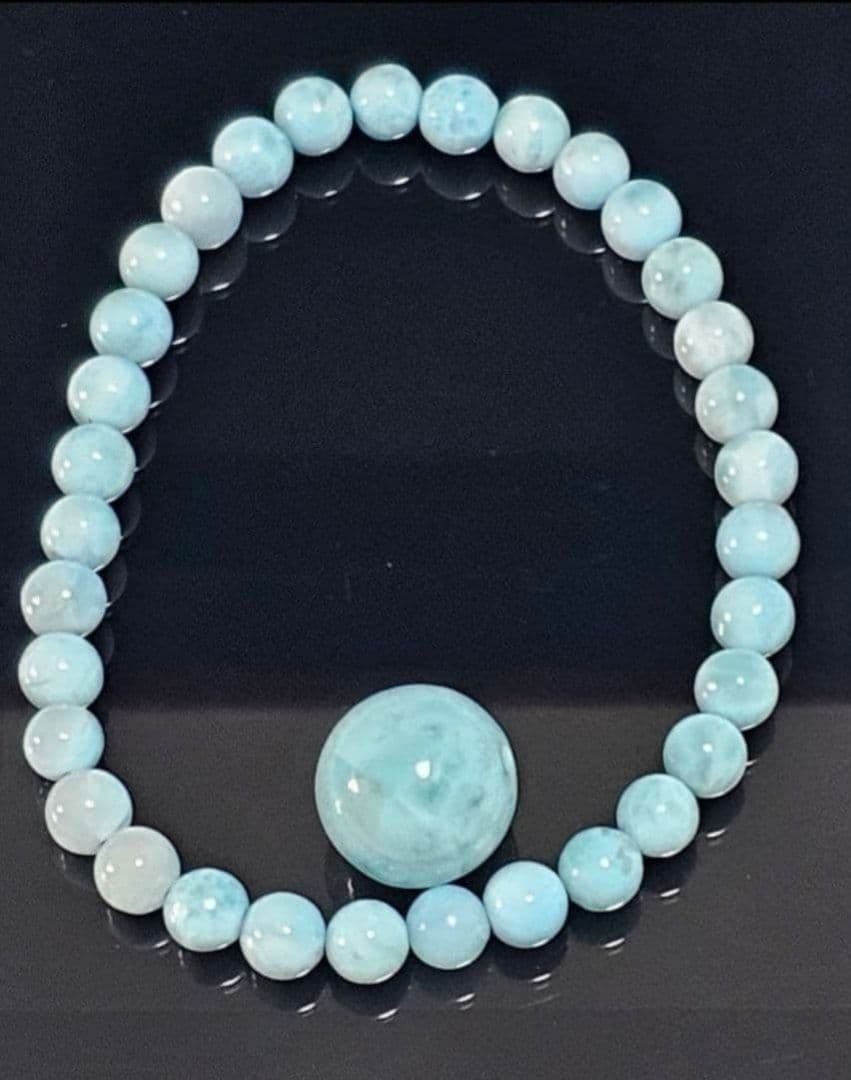 大特価！存在感抜群♡大玉ラリマー大人気13~14㎜・5.5~6㎜内径16cm