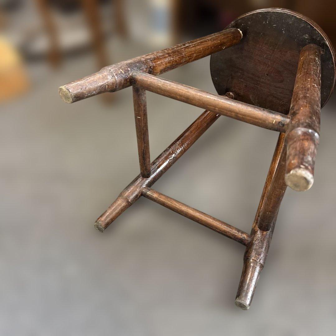 アンティーク　レトロ　木製スツール ブラウン