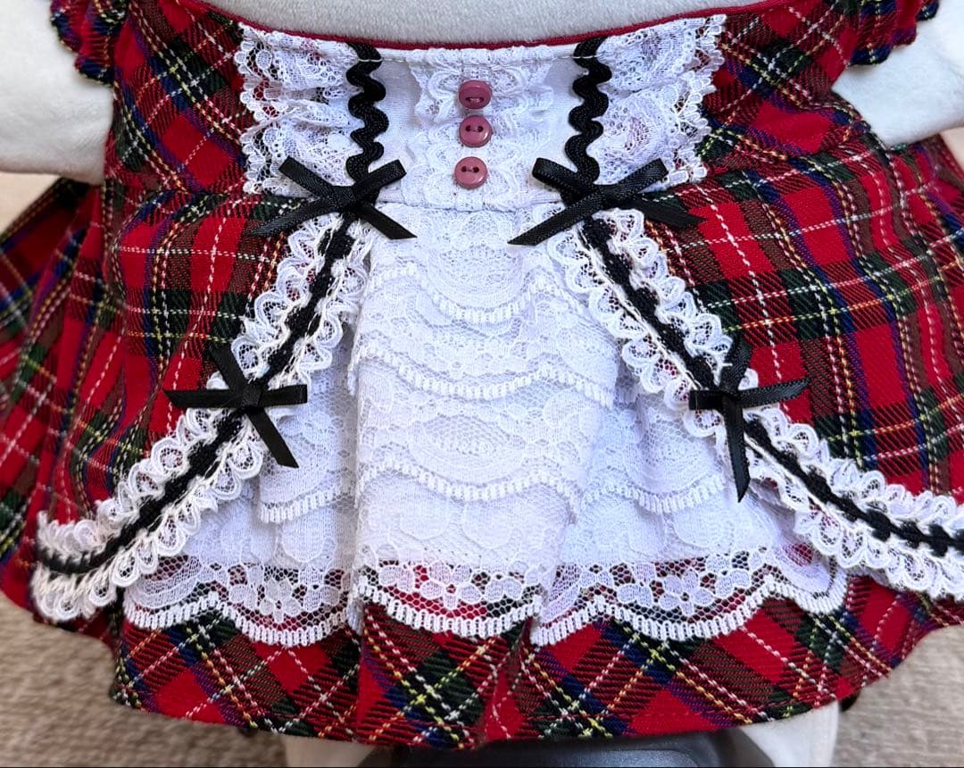 ラボット服　ロリータ風チェック柄Ａ　LOVOT ラボットハンドメイド