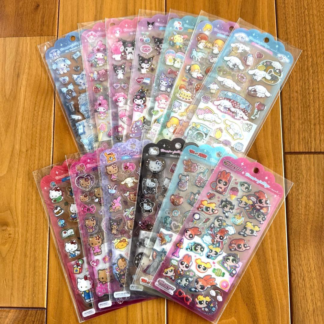 【正規品】ドロップジェリーシール　サンリオ　日焼け　パワパフ　トムジェリ　13点