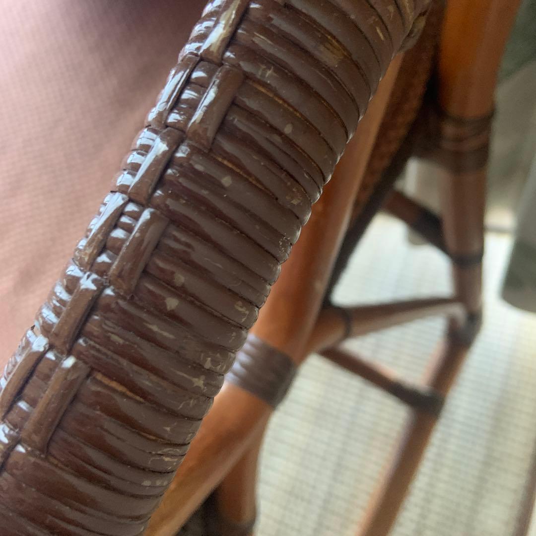 ① 横浜　カザマ　ラタン　チェア　籐　たのめる便250サイズで発送します