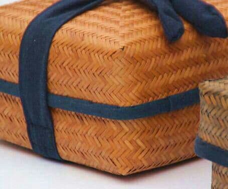 8民芸職人手作り 古風 自然竹の編み上げ 茶籠 茶道具収納 便攜  竹編細工1