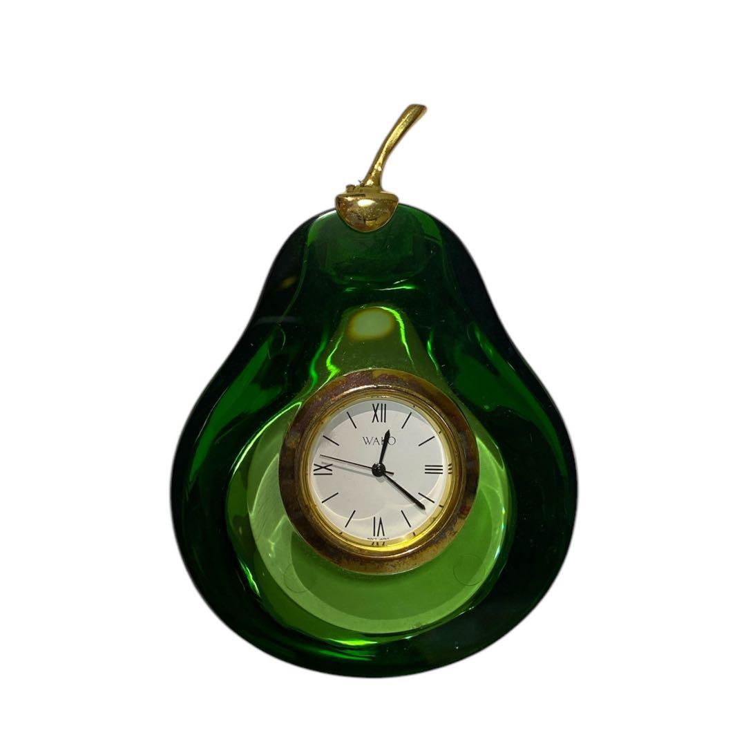 WAKO 銀座和光 ガラス置時計 洋梨 箱付き
