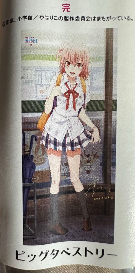 俺ガイル　雪ノ下雪乃　由比ヶ浜結衣　雨宿り　BIGタペストリー　金色サイン入り