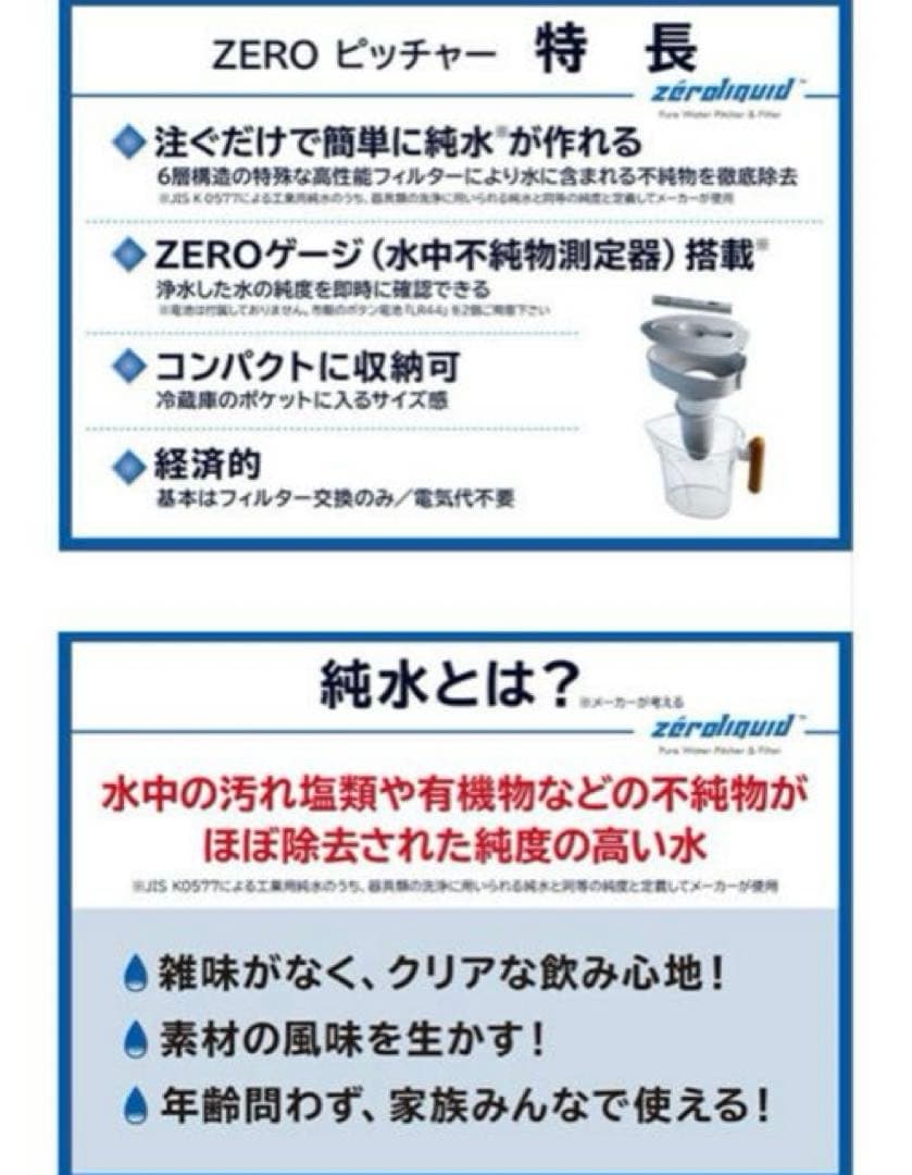 未使用　6層浄水フィルター搭載 ZEROピッチャー 16280円相当　訳あり