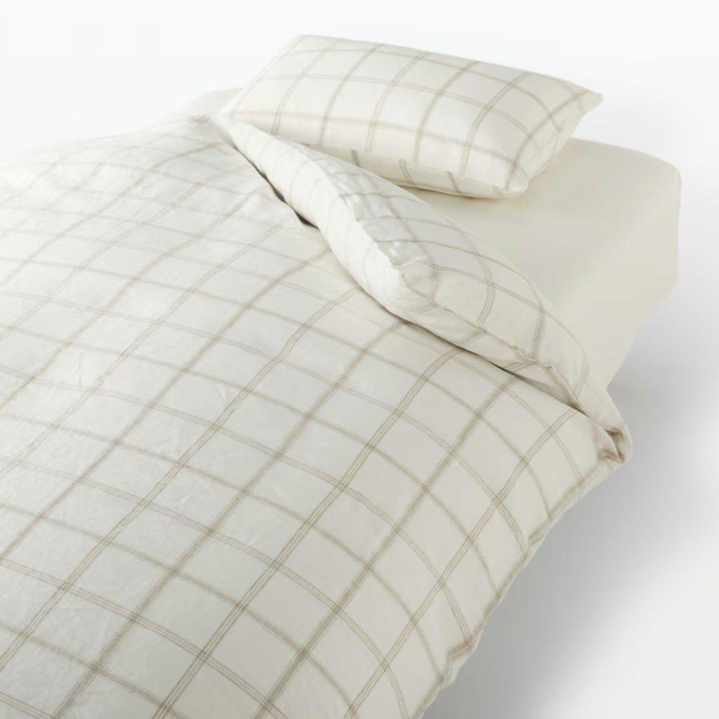 無印良品　麻平織　掛け布団カバー　SD-D　セミダブル　ダブル　リネン100%