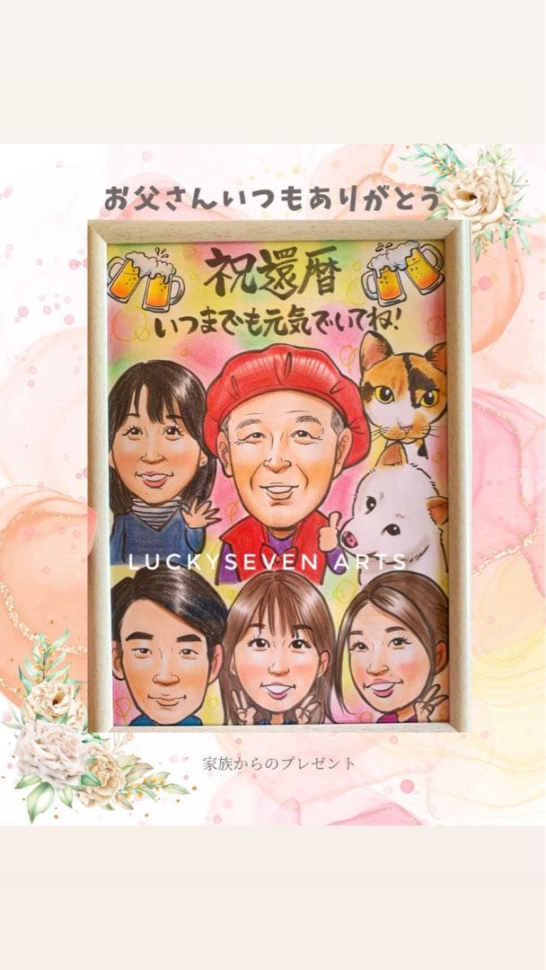 「額付き」古希祝い　名前ポエム　二名様