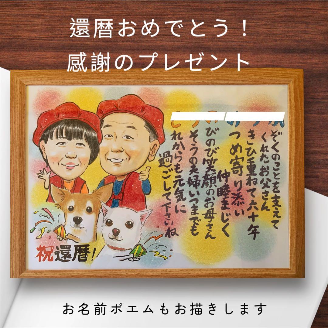 「額付き」古希祝い　名前ポエム　二名様