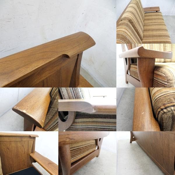 展示品■イーストウッド■吉兆■3人掛けソファ■オーク材■アームテーブル付■