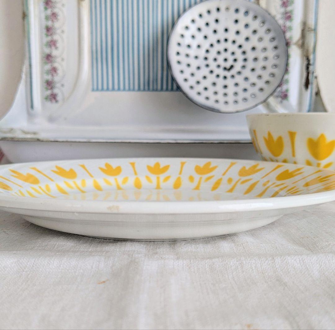 仏 サルグミンヌ LYS カフェオレボウル＆プレート set ユリ チューリップ