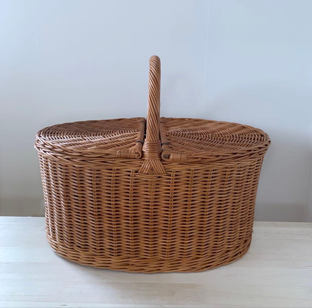 蓋付きバスケット　特大サイズ　買い物かご　オムツ入れ　おもちゃ箱など