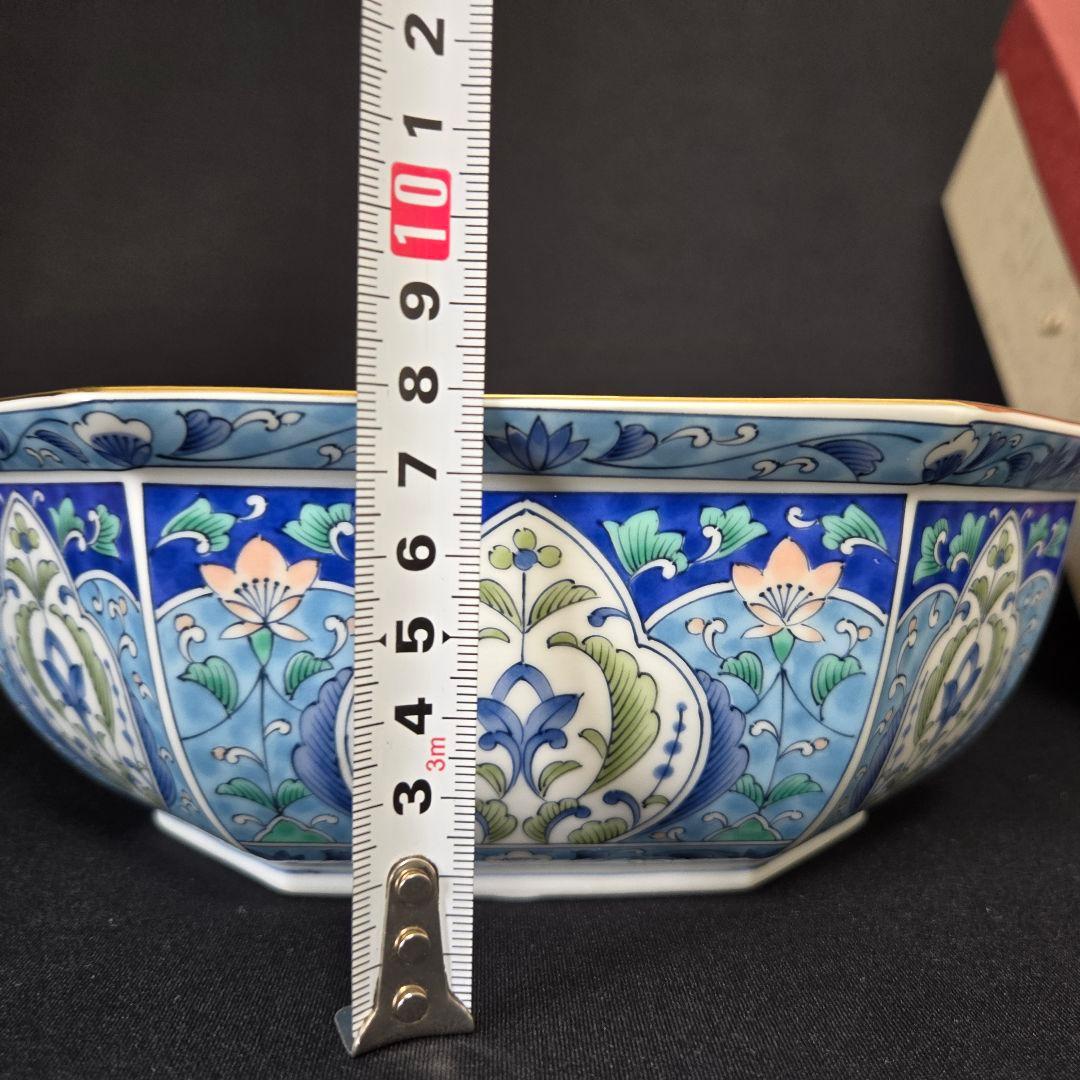 三洋陶器　龍峰窯　金彩七宝菓子鉢　八角鉢　八角皿　大皿　大鉢　金彩古伊万里　色絵