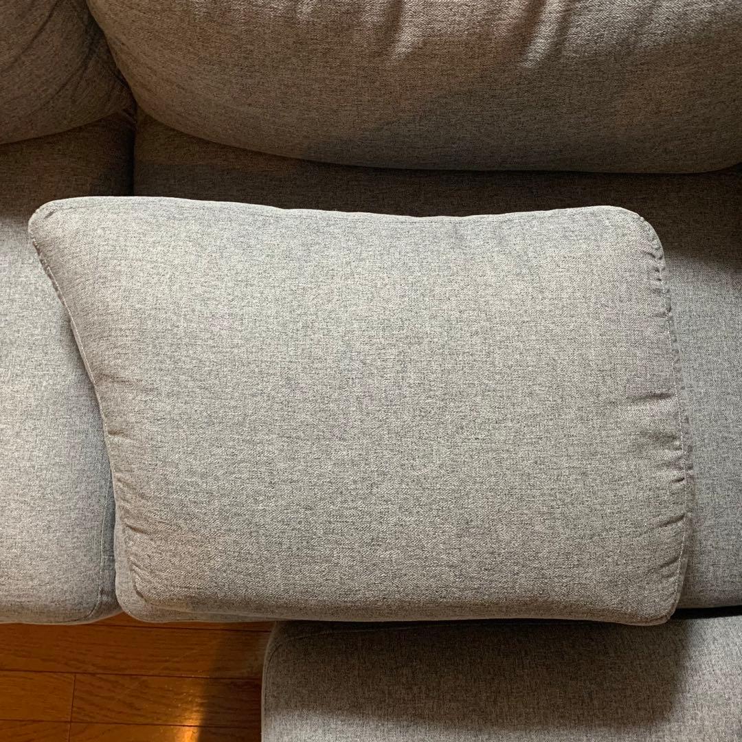 ニトリ　グレー L字型 ファブリックソファ 3人掛け　コーナーソファ