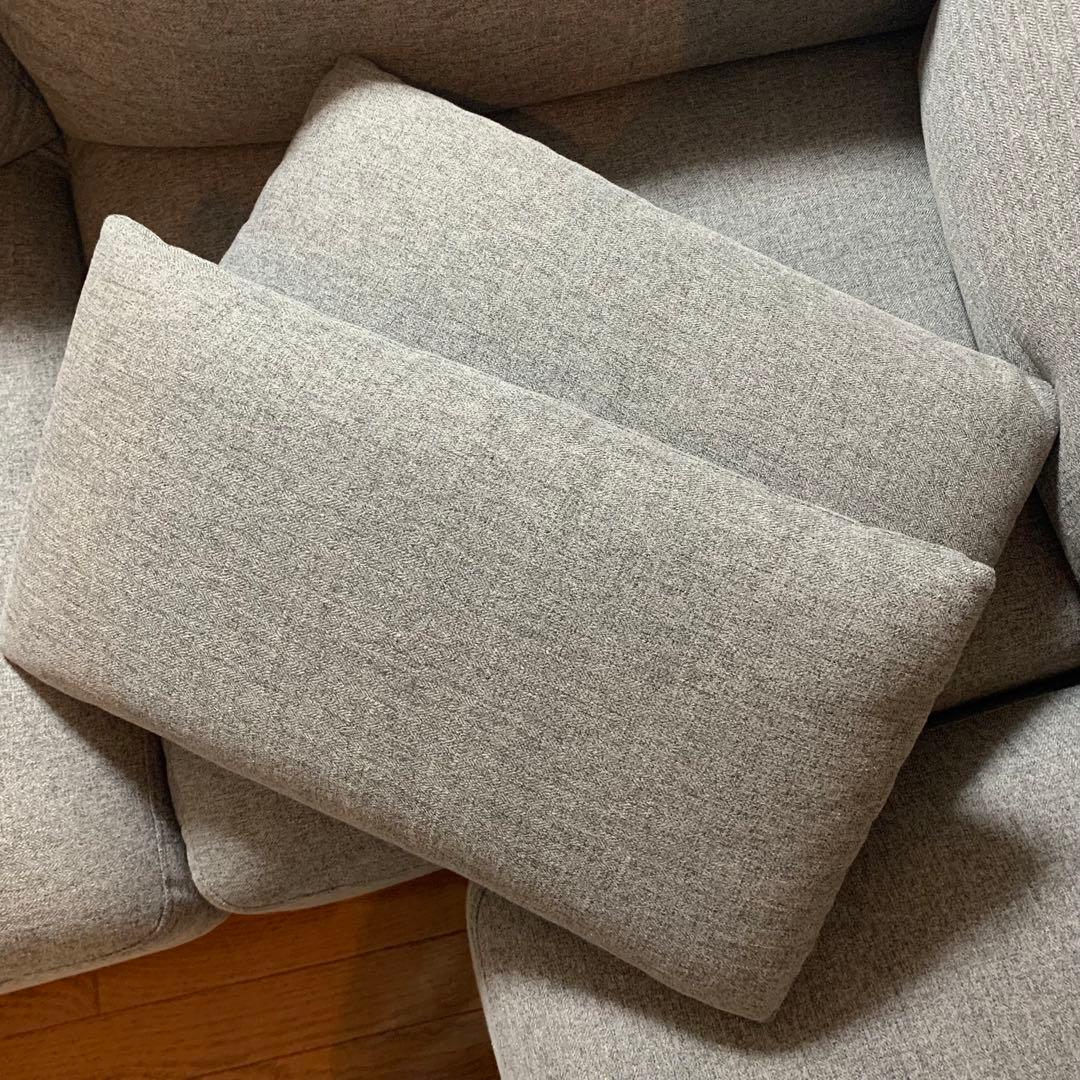 ニトリ　グレー L字型 ファブリックソファ 3人掛け　コーナーソファ