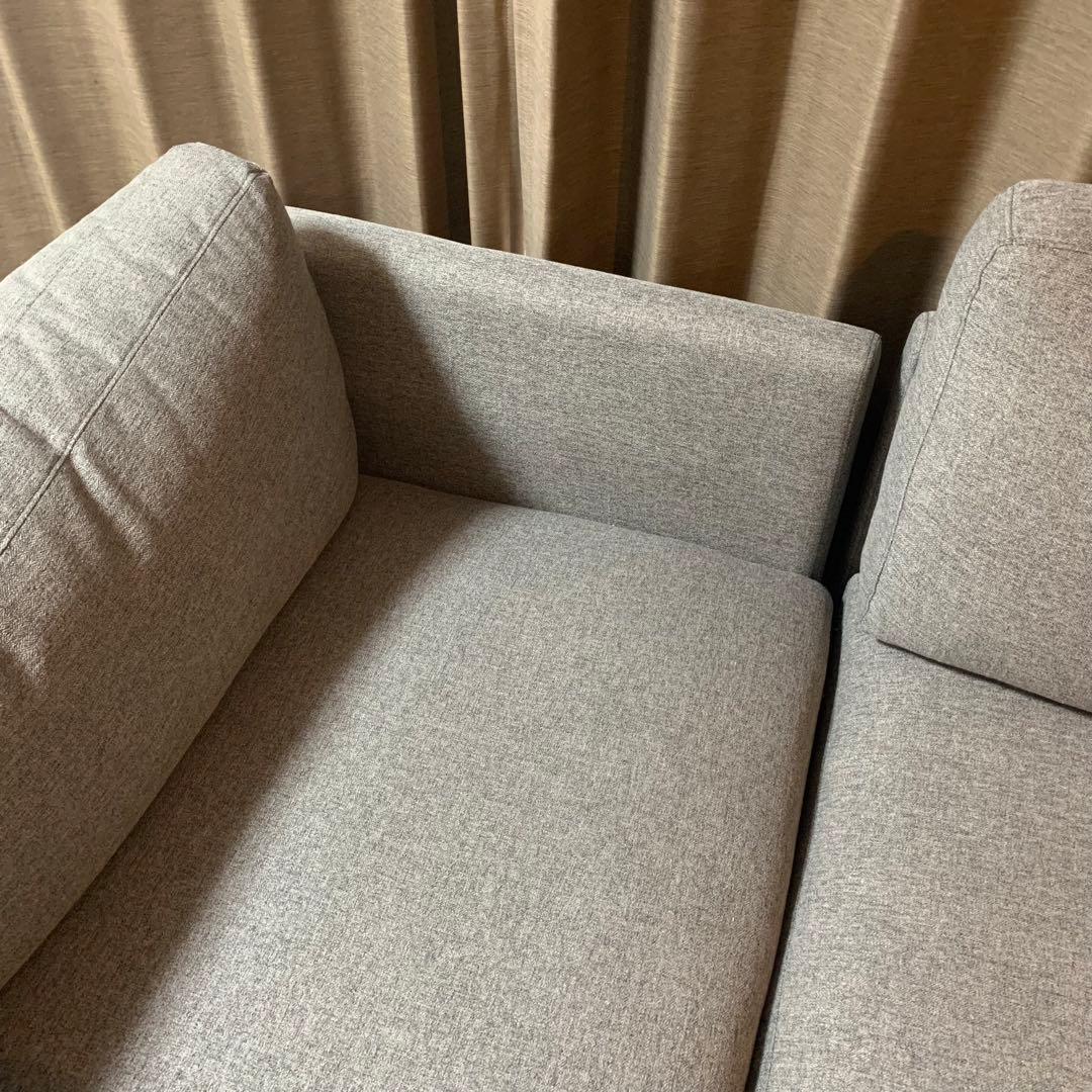 ニトリ　グレー L字型 ファブリックソファ 3人掛け　コーナーソファ