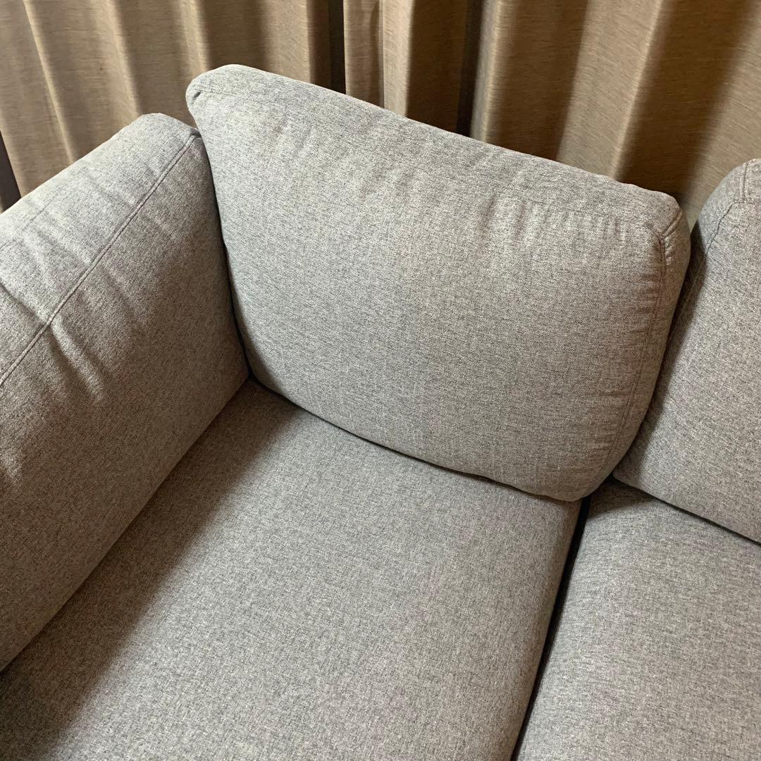 ニトリ　グレー L字型 ファブリックソファ 3人掛け　コーナーソファ