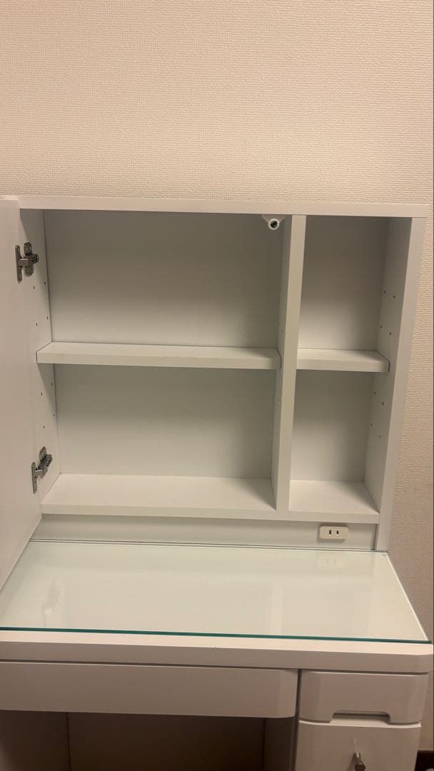 ホワイト ドレッサー 鏡台 収納付き