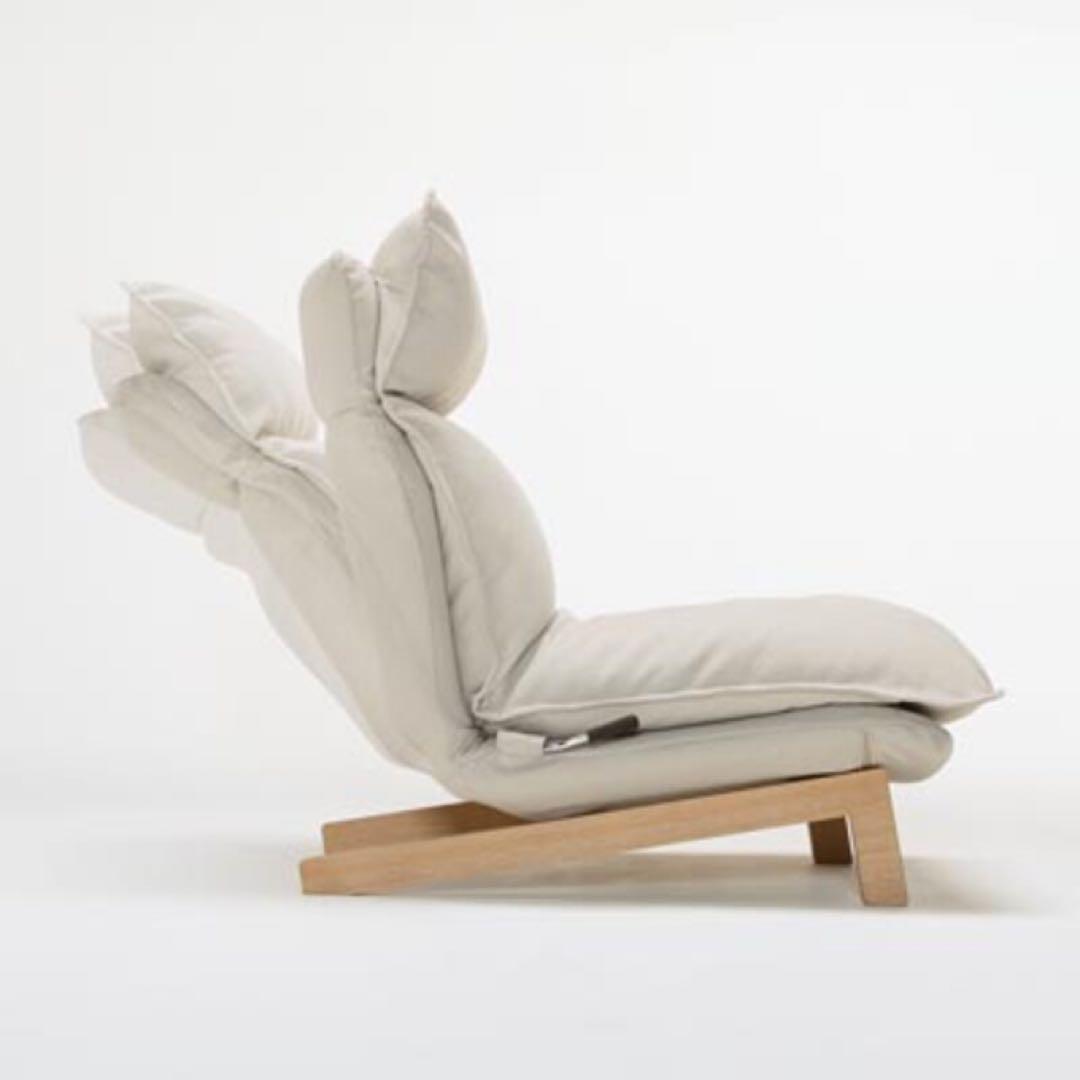 無印良品　ハイバックリクライニングソファ・２シーター／グレーベージュ