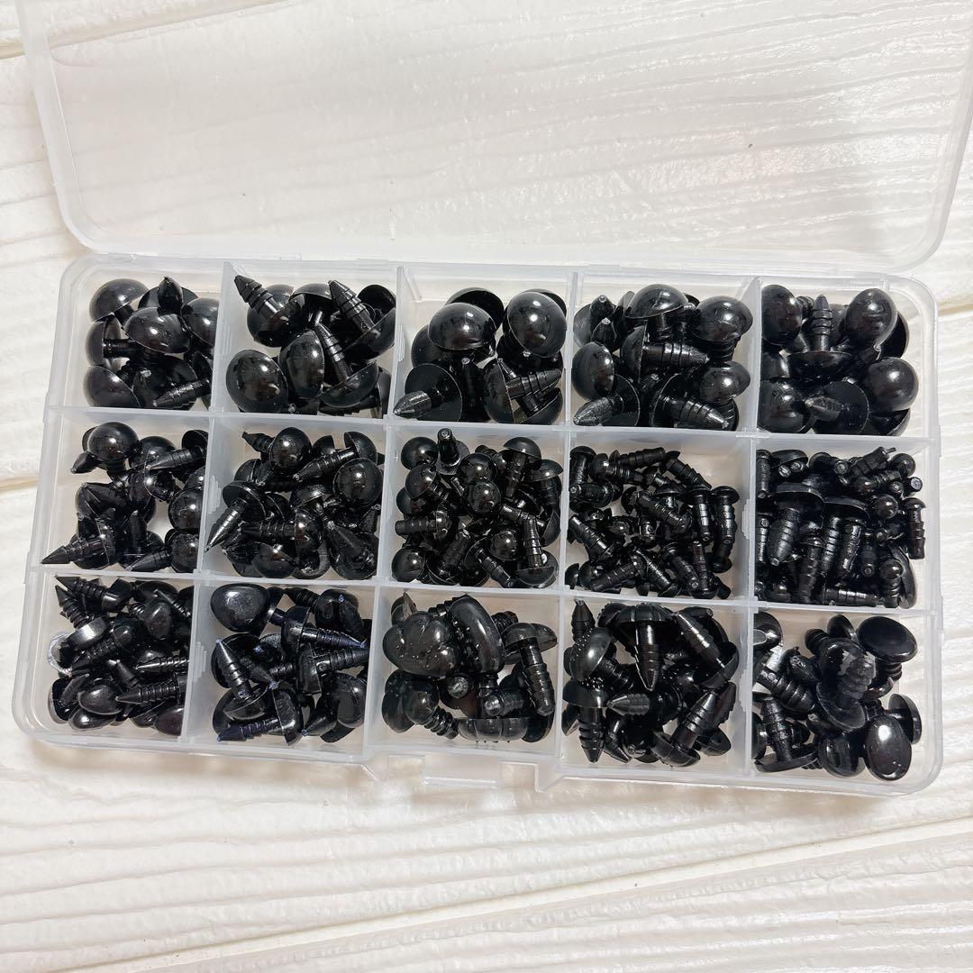 安全目と鼻 462個 プラスチック かぎ針編み目 ワッシャー付き クラフト