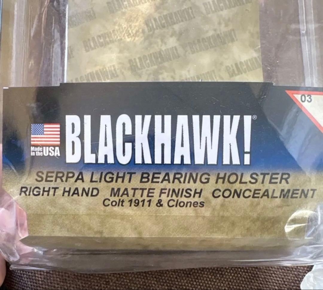 BLACKHAWK 実物 ホルスター 右 1911 ガバメント フラッシュライト