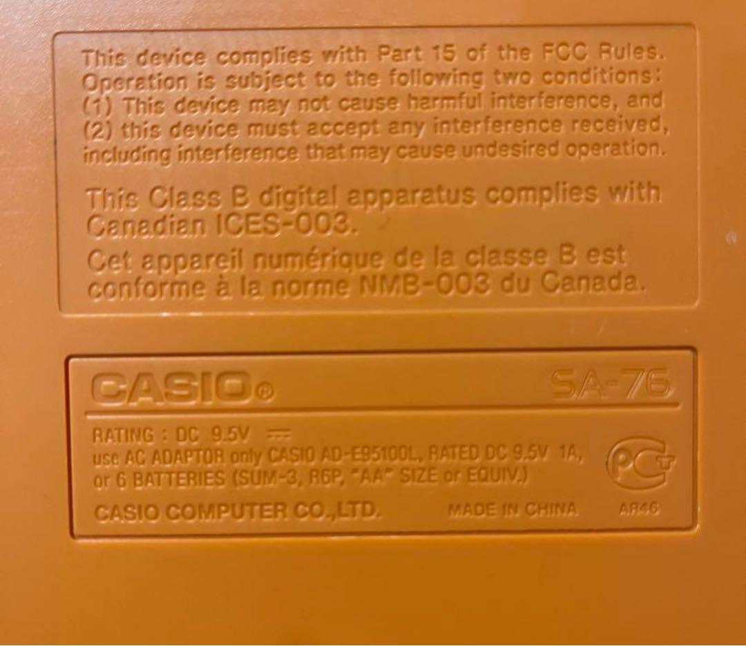 CASIO SA-76 ミニキーボード ブラック/オレンジ