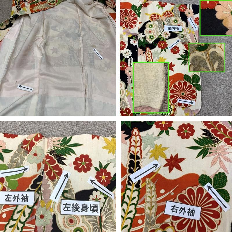 503aj16■卒業式 十三参り ジュニア アンティーク着物&六通袋帯■良好