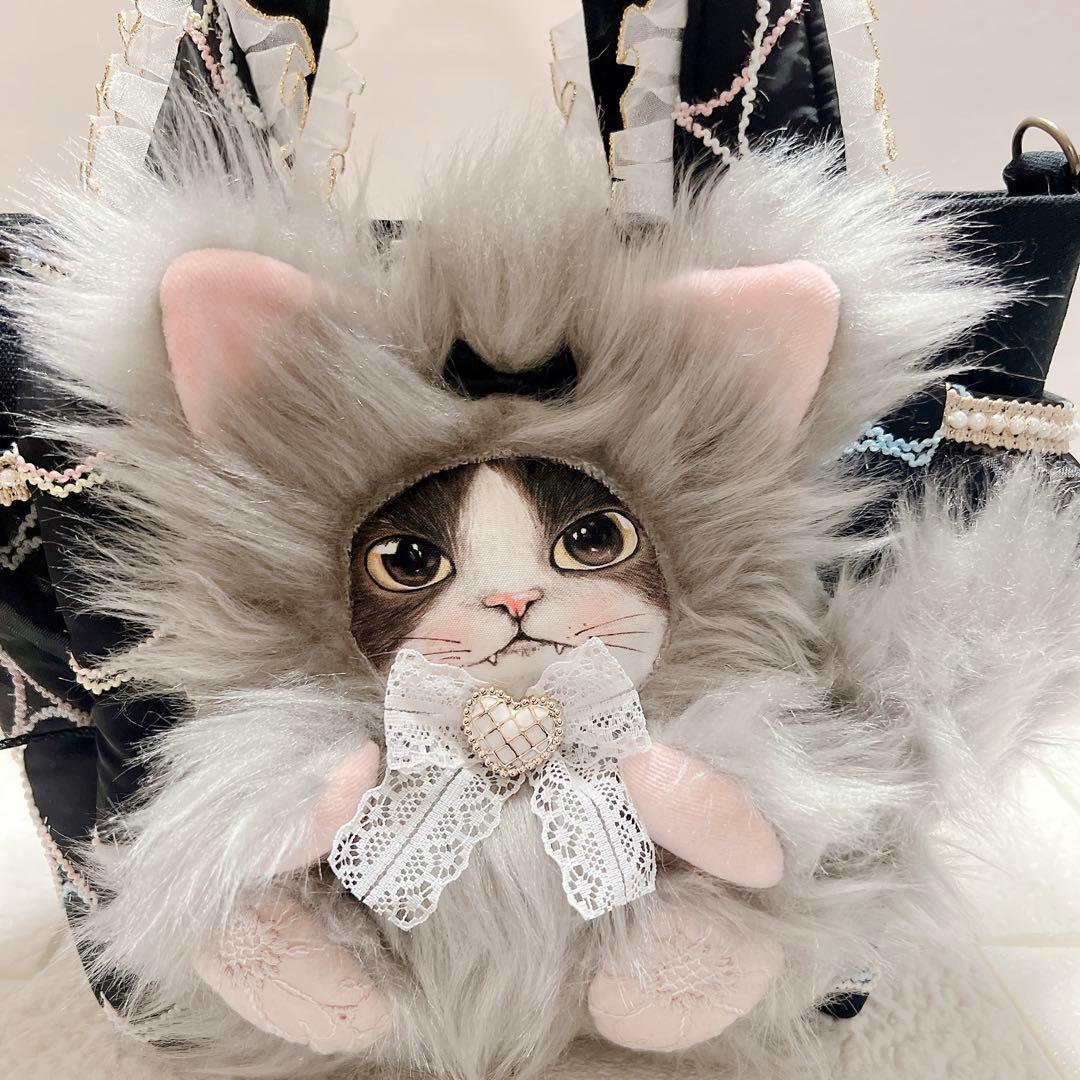 コヤンイサムチョン 贅沢フリル トートバッグ ジョーズ 長毛 猫 バック