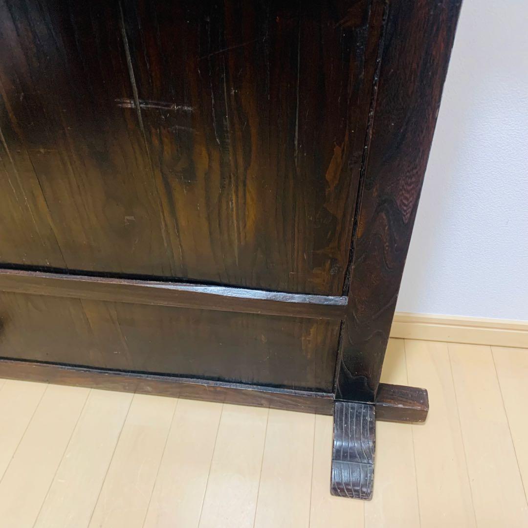 和箪笥風　衝立　パーテーション　アンティーク　木製　年代物　オブジェ