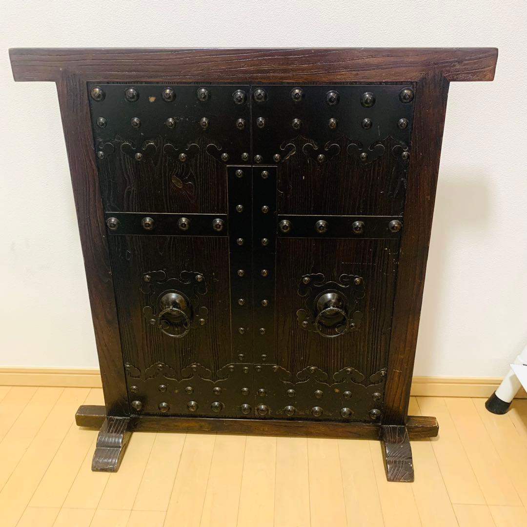 和箪笥風　衝立　パーテーション　アンティーク　木製　年代物　オブジェ