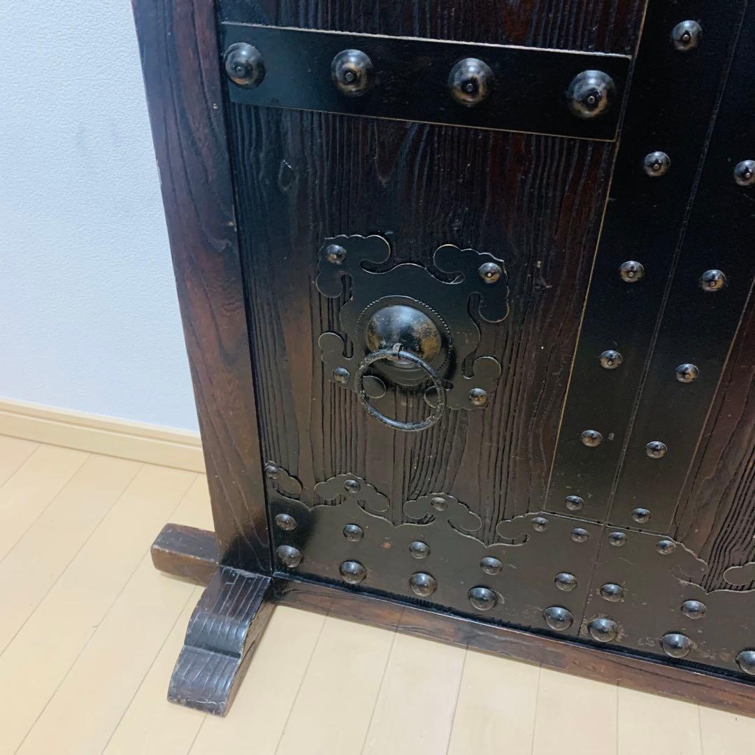 和箪笥風　衝立　パーテーション　アンティーク　木製　年代物　オブジェ