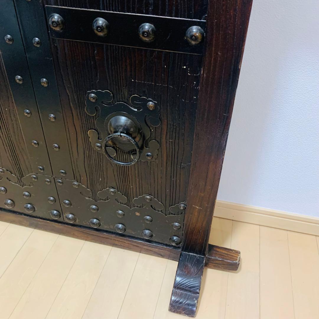 和箪笥風　衝立　パーテーション　アンティーク　木製　年代物　オブジェ