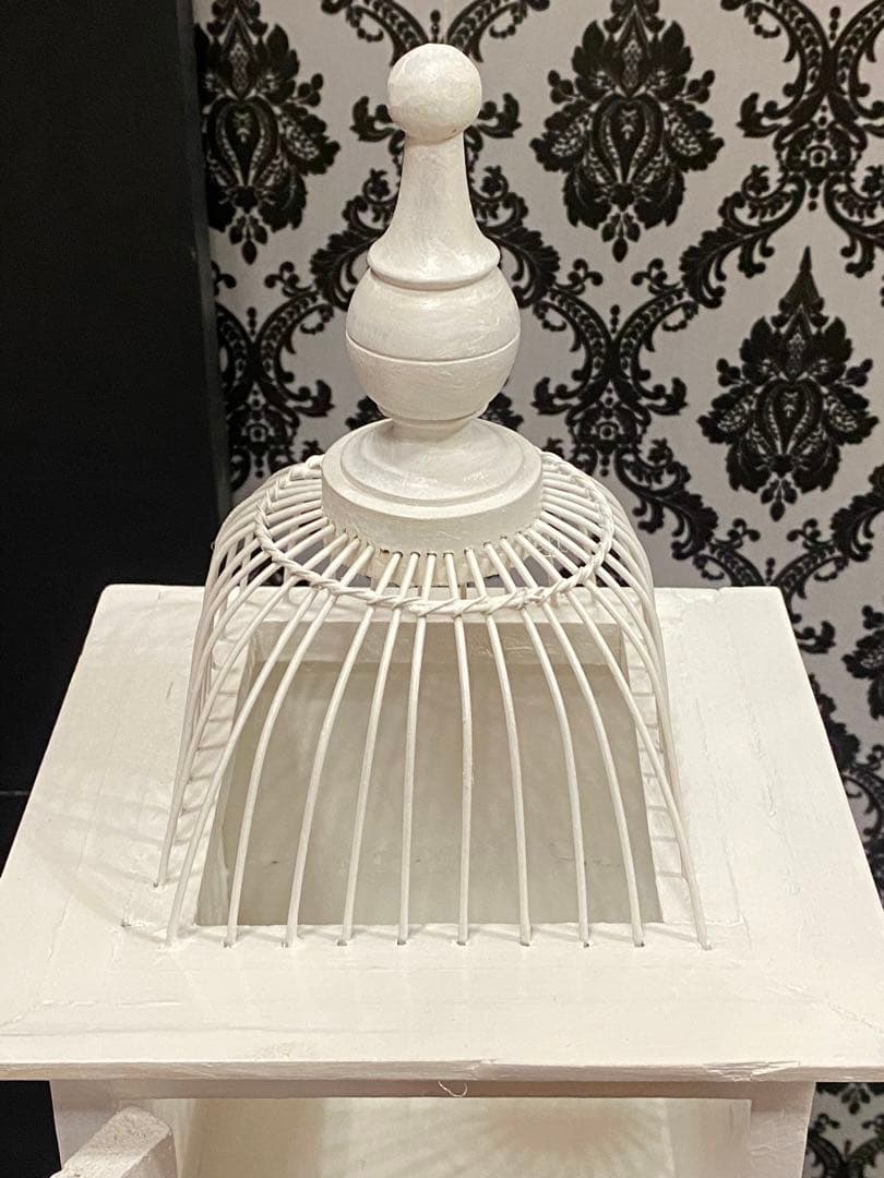 希少 ヴィンテージ♦️フレンチシャビー♦️鳥籠型　お洒落　収納棚♦️白家具♦️送料込