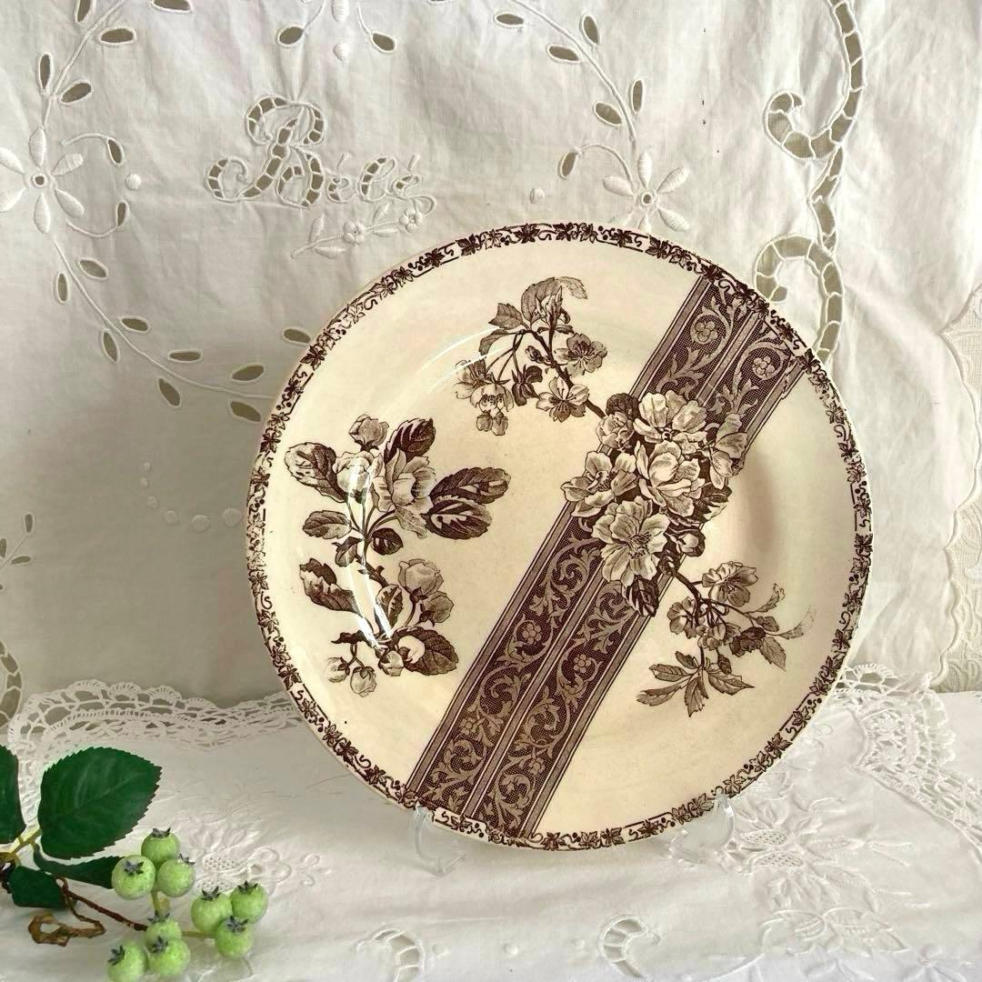 ♪フランスアンティーク エミールブルジョワ プレート 平皿 桜とリボン