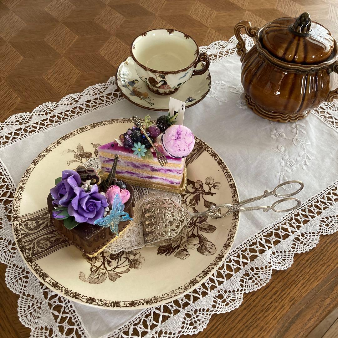 ♪フランスアンティーク エミールブルジョワ プレート 平皿 桜とリボン