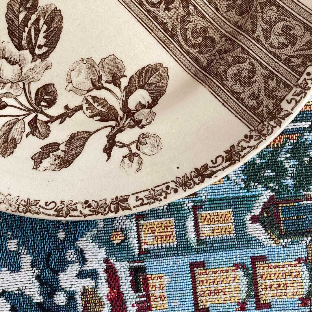 ♪フランスアンティーク エミールブルジョワ プレート 平皿 桜とリボン