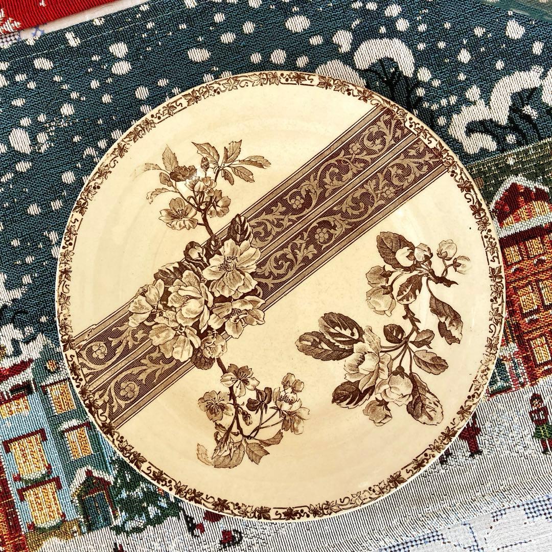 ♪フランスアンティーク エミールブルジョワ プレート 平皿 桜とリボン