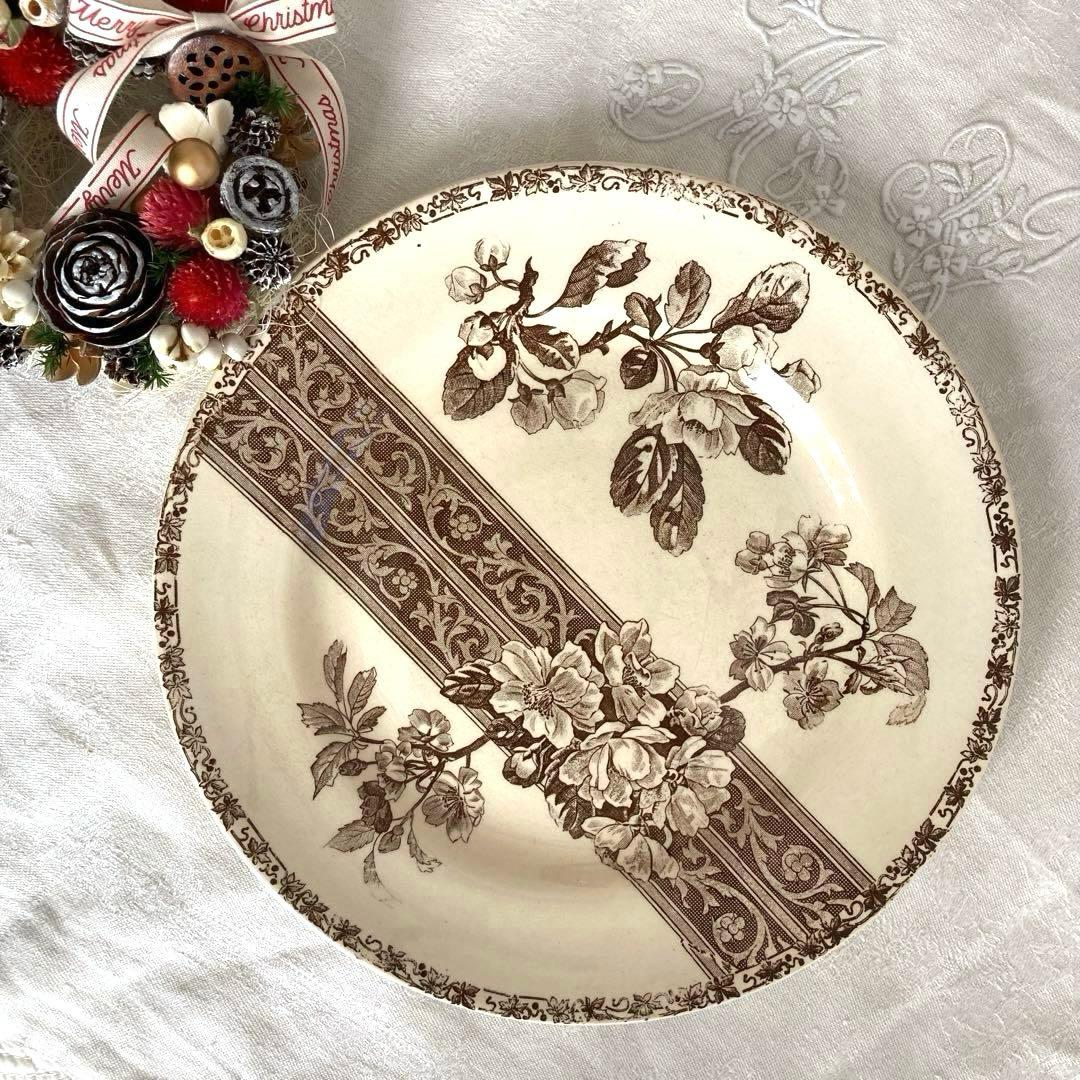 ♪フランスアンティーク エミールブルジョワ プレート 平皿 桜とリボン