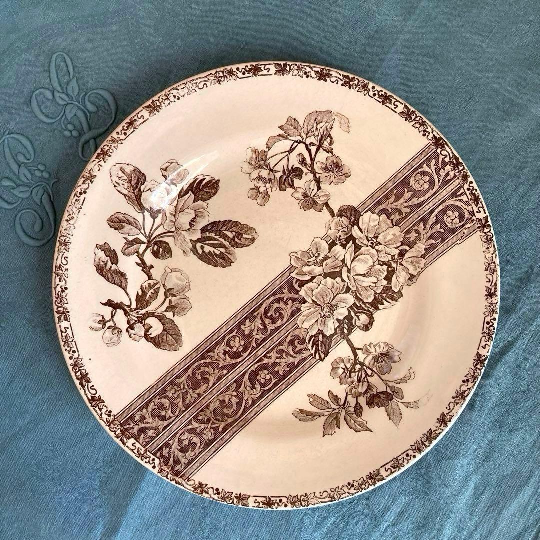 ♪フランスアンティーク エミールブルジョワ プレート 平皿 桜とリボン