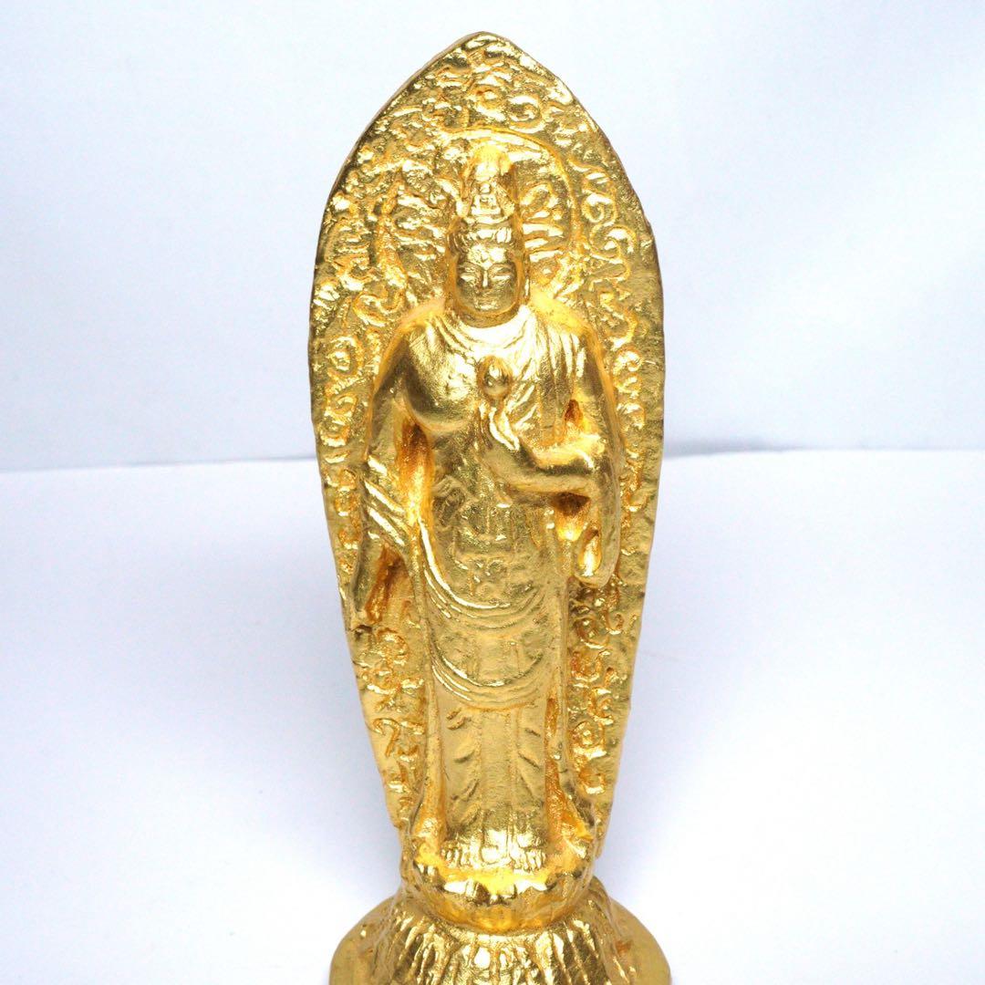 北村西望作 聖観世音菩薩像 ブロンズ 共箱付 仏像 銅製 仏教美術