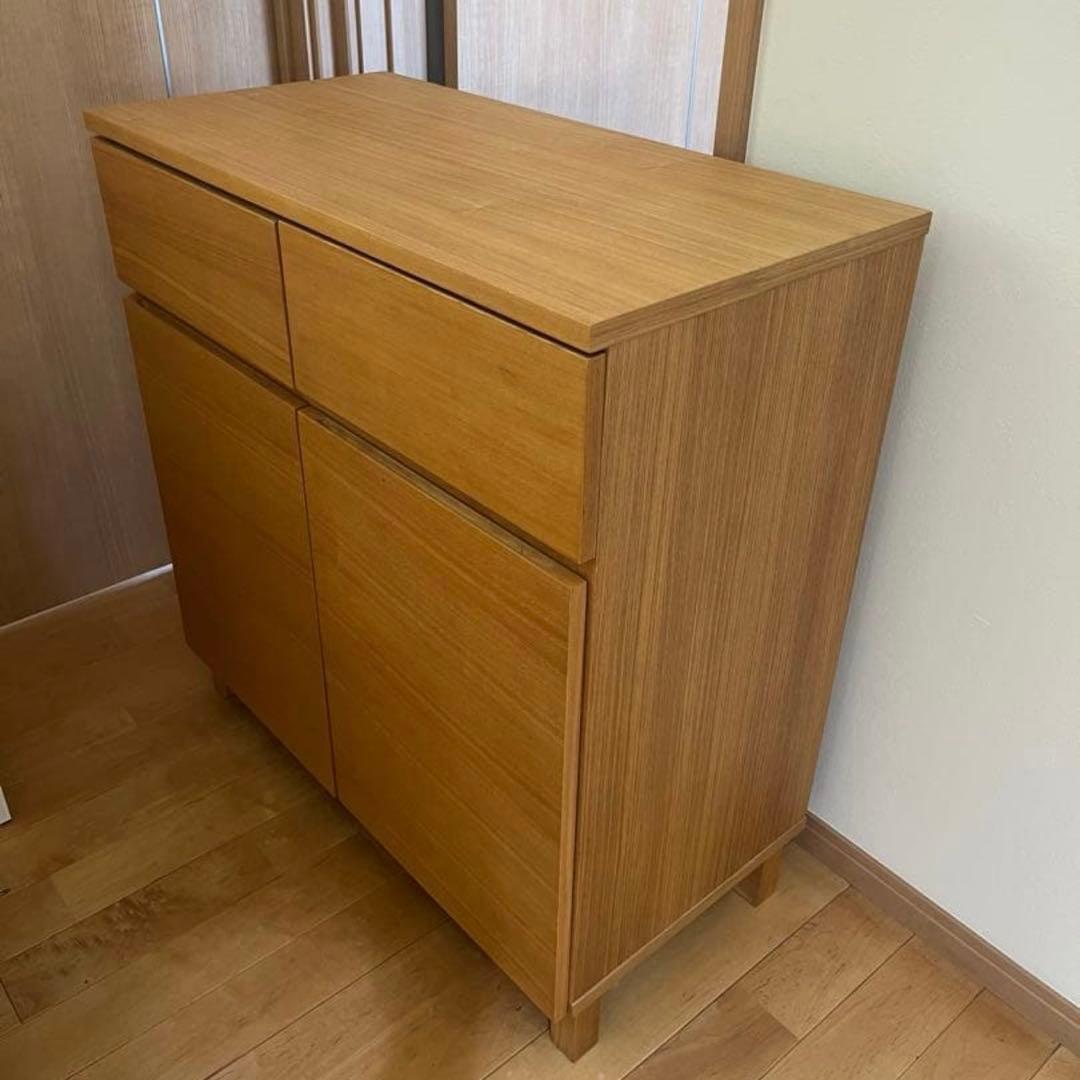 【美品】たのメル便！　無印　引き出し　木製チェスト　タモ材　廃盤品