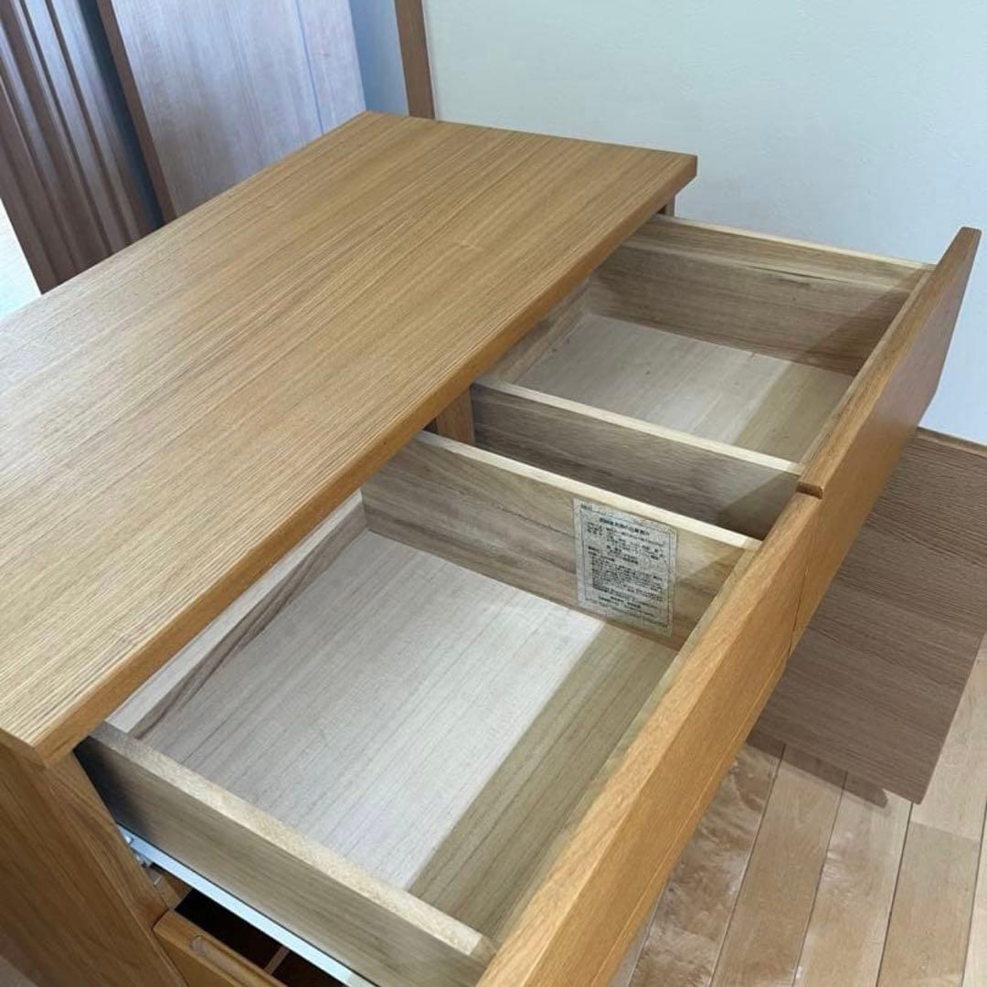 【美品】たのメル便！　無印　引き出し　木製チェスト　タモ材　廃盤品