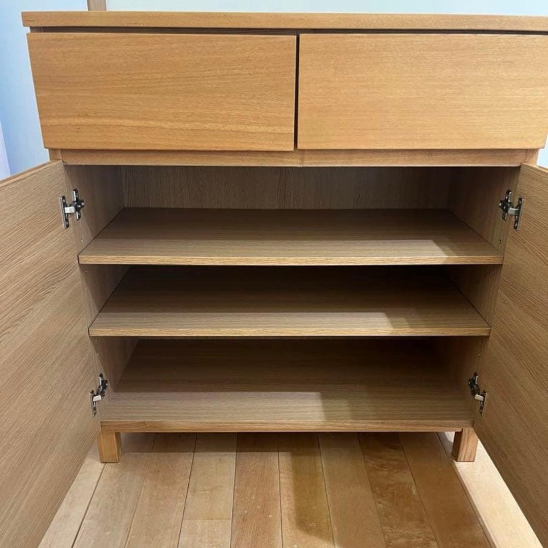 【美品】たのメル便！　無印　引き出し　木製チェスト　タモ材　廃盤品