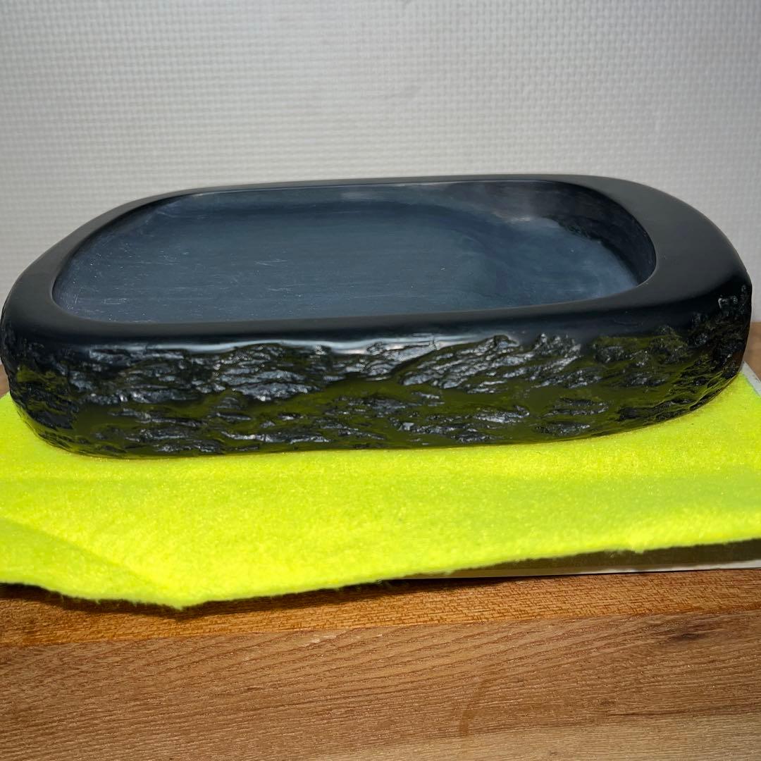 ⭕️雨畑硯　栄寿堂　山下芳石　自然硯　四六寸大　厚み35mm 石紋綺麗