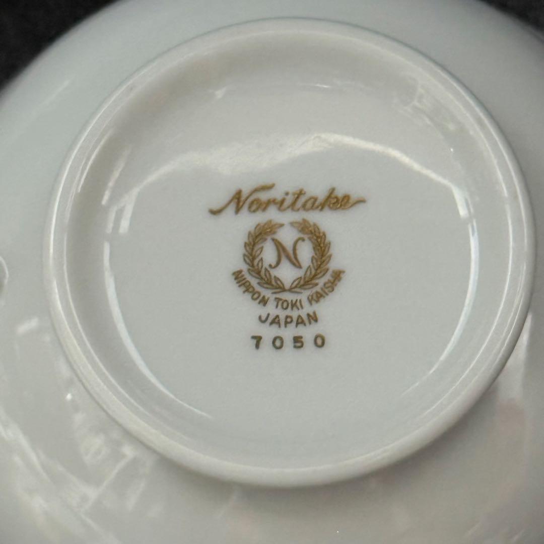 廃盤　ノリタケ 金縁 スープカップ 6客（両耳・白磁）7050　ヴィンテージ