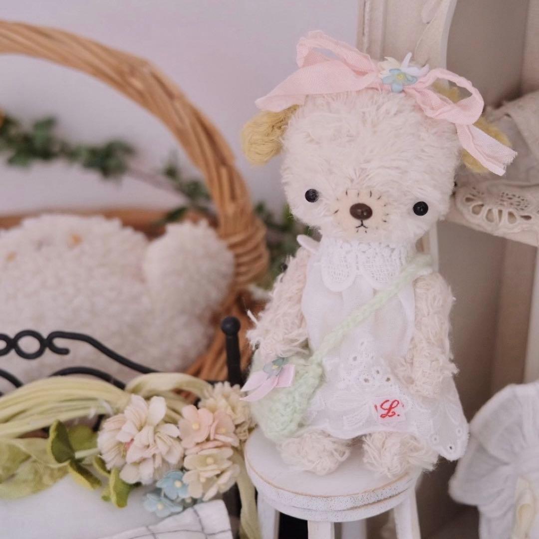 かわいい仔犬 アーティストベア 海外作家様 ハンドメイド テディベア