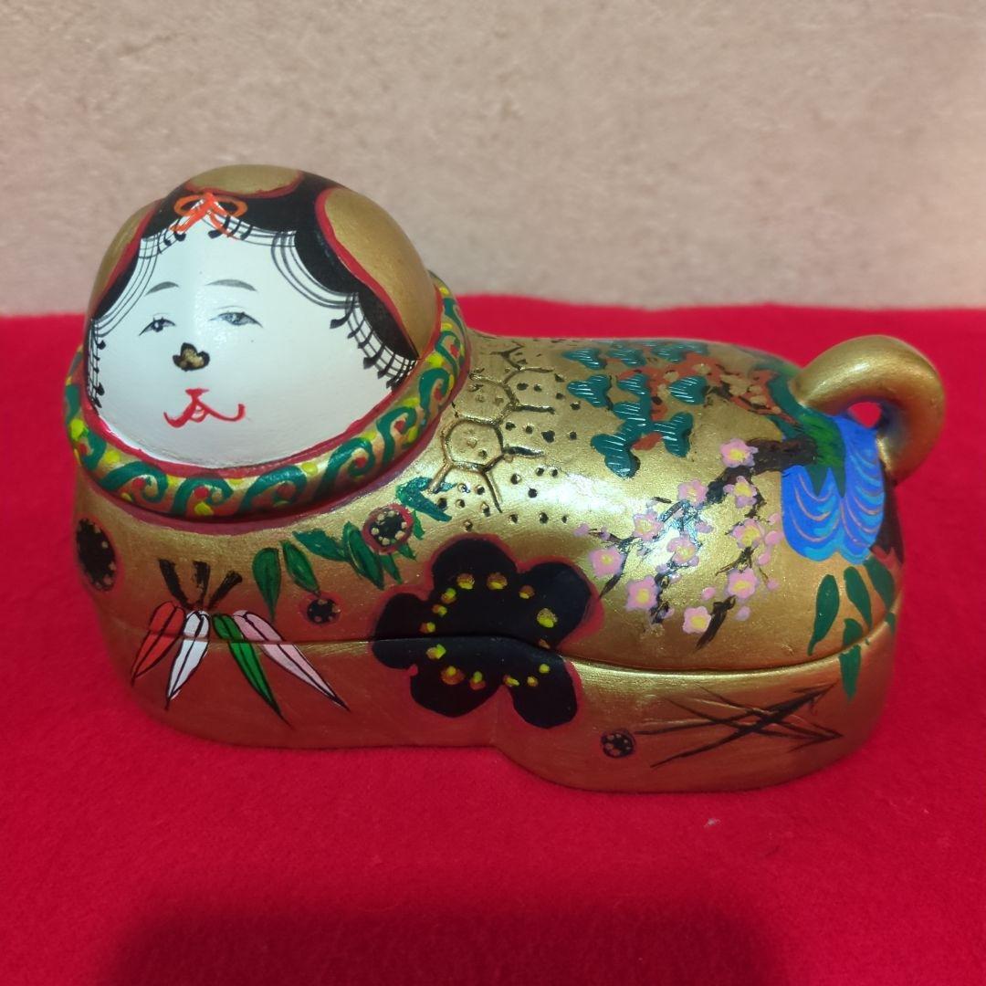 犬筥　手描き　雛人形用　雛道具