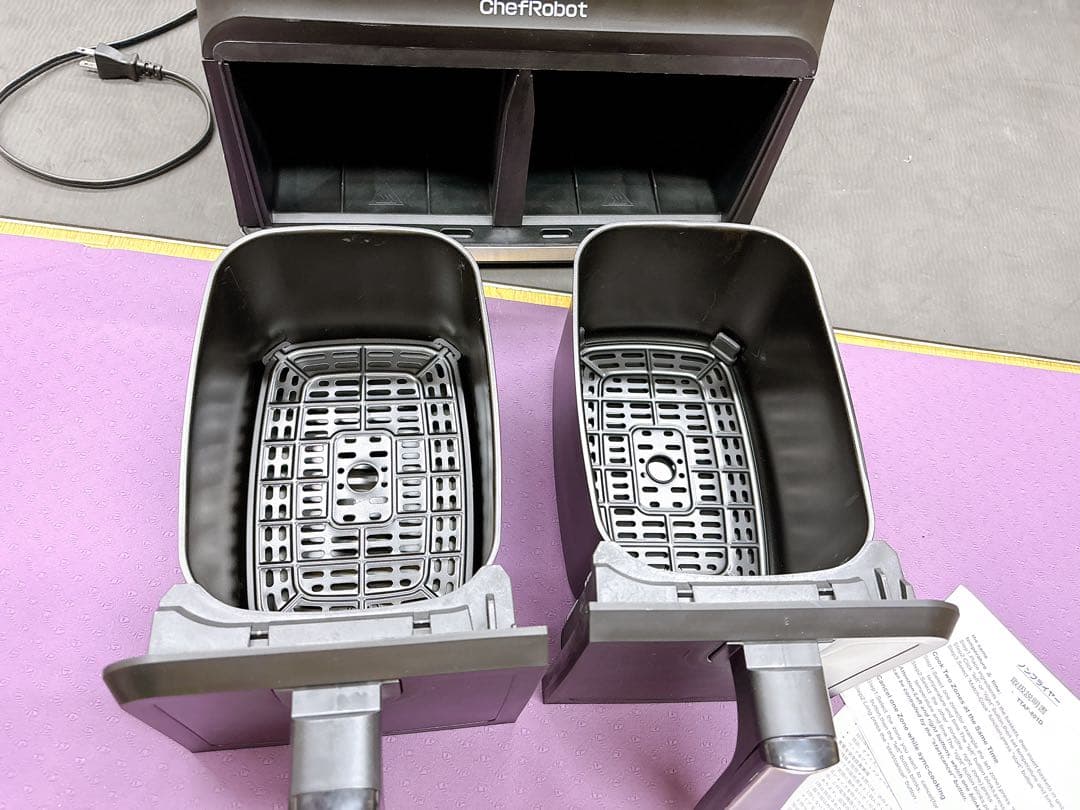 ChefRobot ノンフライヤー 8L 大容量 ダブルバスケット フライヤー