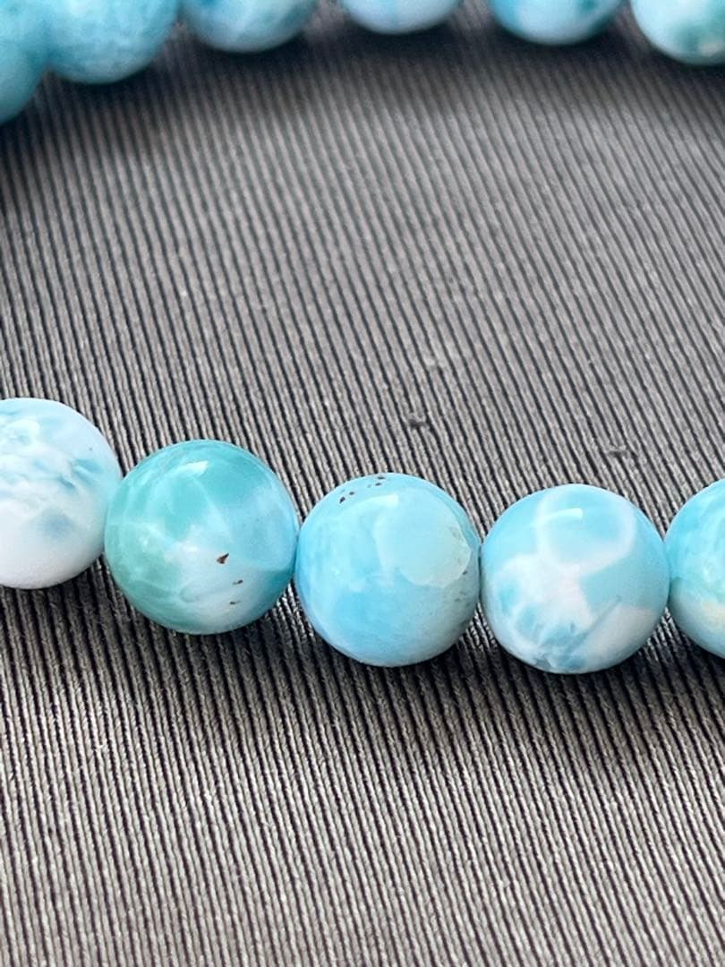 天然石ブレスレット☆ラリマー８ｍｍ〜９mｍ☆綺麗なブルーが癒し♡ドミニカ産